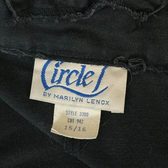 Vtg 70's Circle T Western Skirt Black Bolo Concho Accents Full Maxi 15/16 Medium - Picture 8 of 9